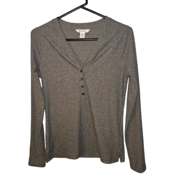 Athleta Ribbed V Neck Long Sleeved Top - Picture 1 of 8